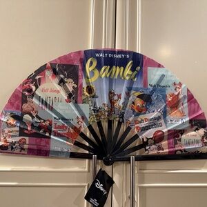 Disney Classic Movies Multicolor Decorative Fan Bambi Pinocchio Lady Tramp